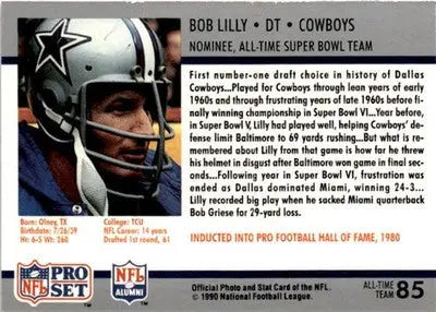 1990-91 Pro Set Super Bowl XXV Silver Anniversary Commemorative #85 Bob Lilly - Football Card Single