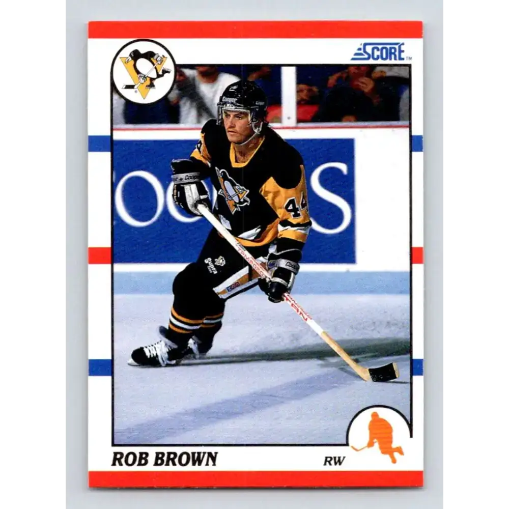 1990-91 Score #105 Rob Brown NM-MT Pittsburgh Penguins Hockey Card - Hockey Card Single