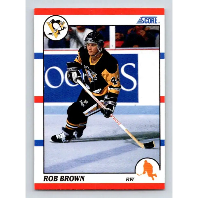 1990-91 Score #105 Rob Brown NM-MT Pittsburgh Penguins Hockey Card - Hockey Card Single