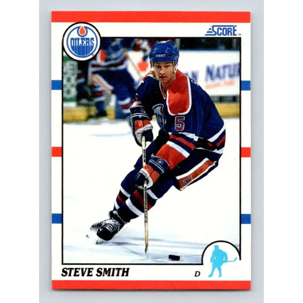 1990-91 Score #129 Steve Smith NM-MT Edmonton Oilers Hockey Card - Hockey Card Single