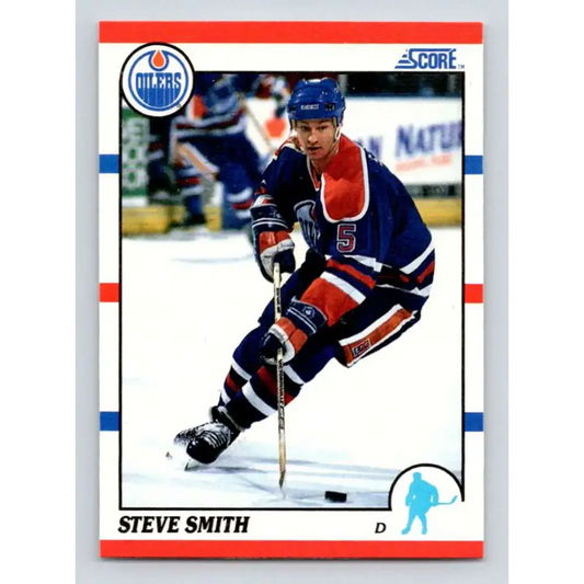 1990-91 Score #129 Steve Smith NM-MT Edmonton Oilers Hockey Card - Hockey Card Single