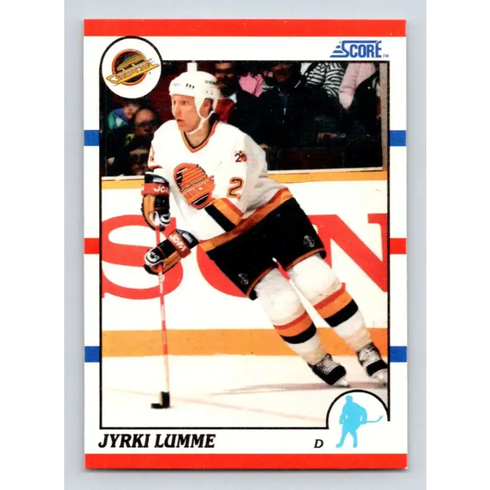 1990-91 Score #132 Jyrki Lumme NM-MT RC Rookie Vancouver Canucks Hockey Card - Hockey Card Single
