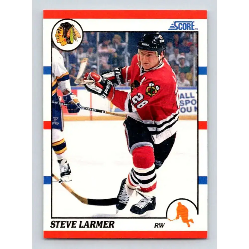 1990-91 Score #135 Steve Larmer NM-MT Chicago Blackhawks Hockey Card - Hockey Card Single