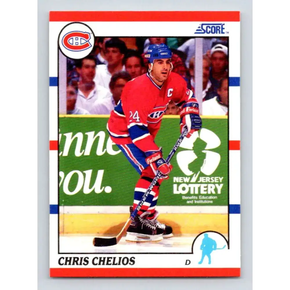 1990-91 Score #15 Chris Chelios NM-MT Montreal Canadiens Hockey Card - Hockey Card Single