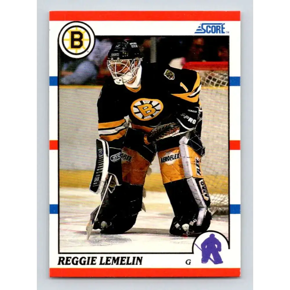 1990-91 Score #159 Reggie Lemelin NM-MT Boston Bruins Hockey Card - Hockey Card Single