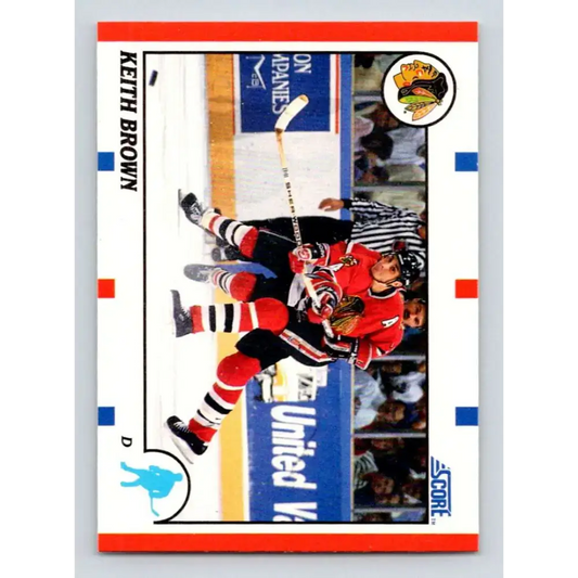 1990-91 Score #161 Keith Brown NM-MT Chicago Blackhawks Hockey Card