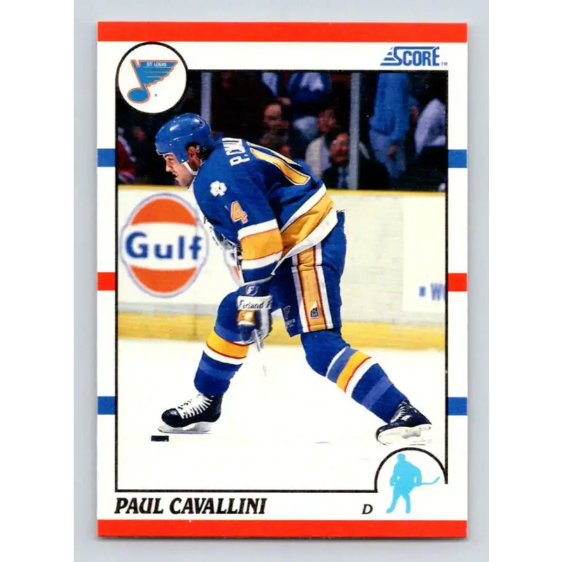 1990-91 Score #185 Paul Cavallini NM-MT St. Louis Blues Hockey Card - Hockey Card Single