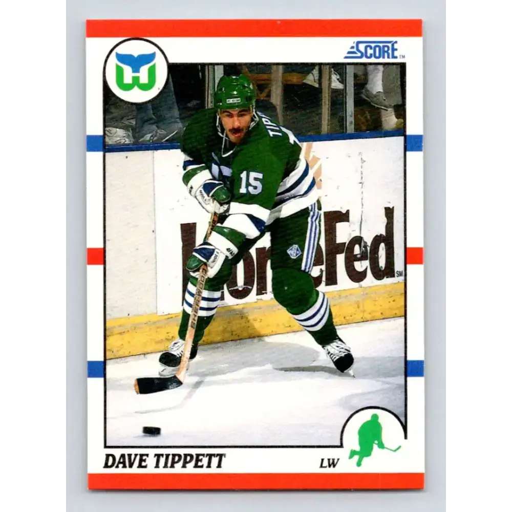 1990-91 Score #192 Dave Tippett NM-MT Hartford Whalers Hockey Card - Hockey Card Single
