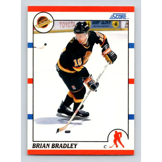 1990-91 Score #198 Brian Bradley NM-MT Vancouver Canucks Hockey Card