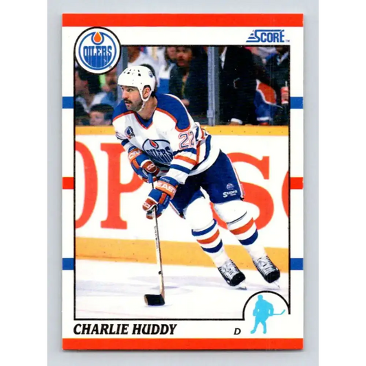 1990-91 Score #199 Charlie Huddy NM-MT Edmonton Oilers Hockey Card - Hockey Card Single