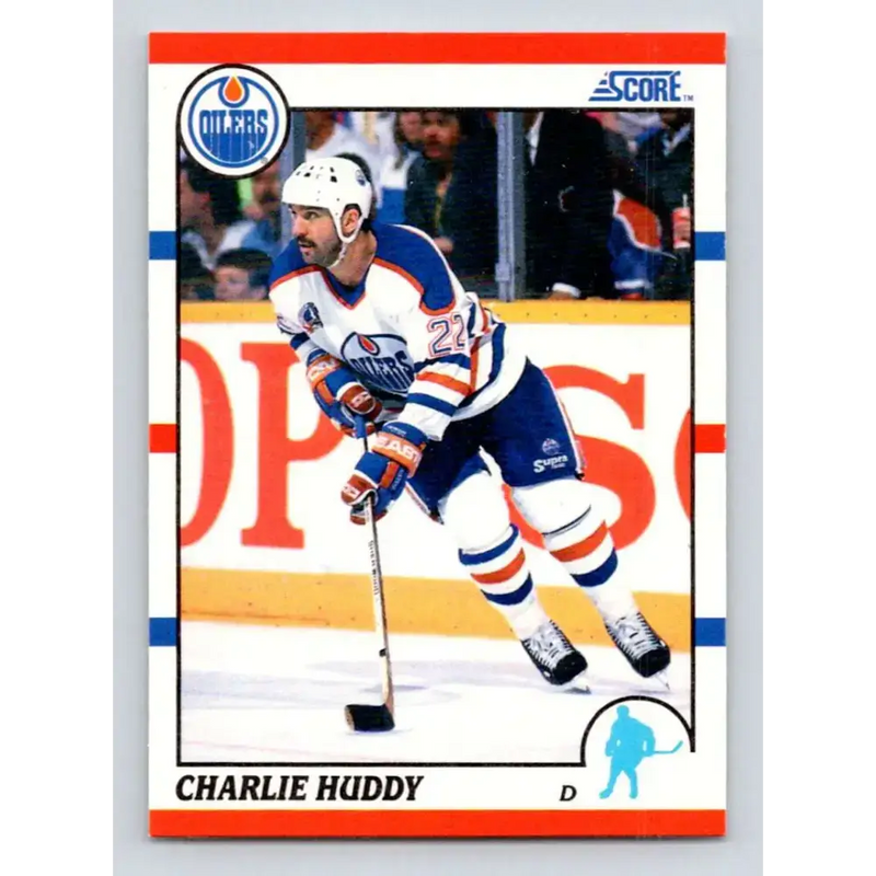 1990-91 Score #199 Charlie Huddy NM-MT Edmonton Oilers Hockey Card - Hockey Card Single
