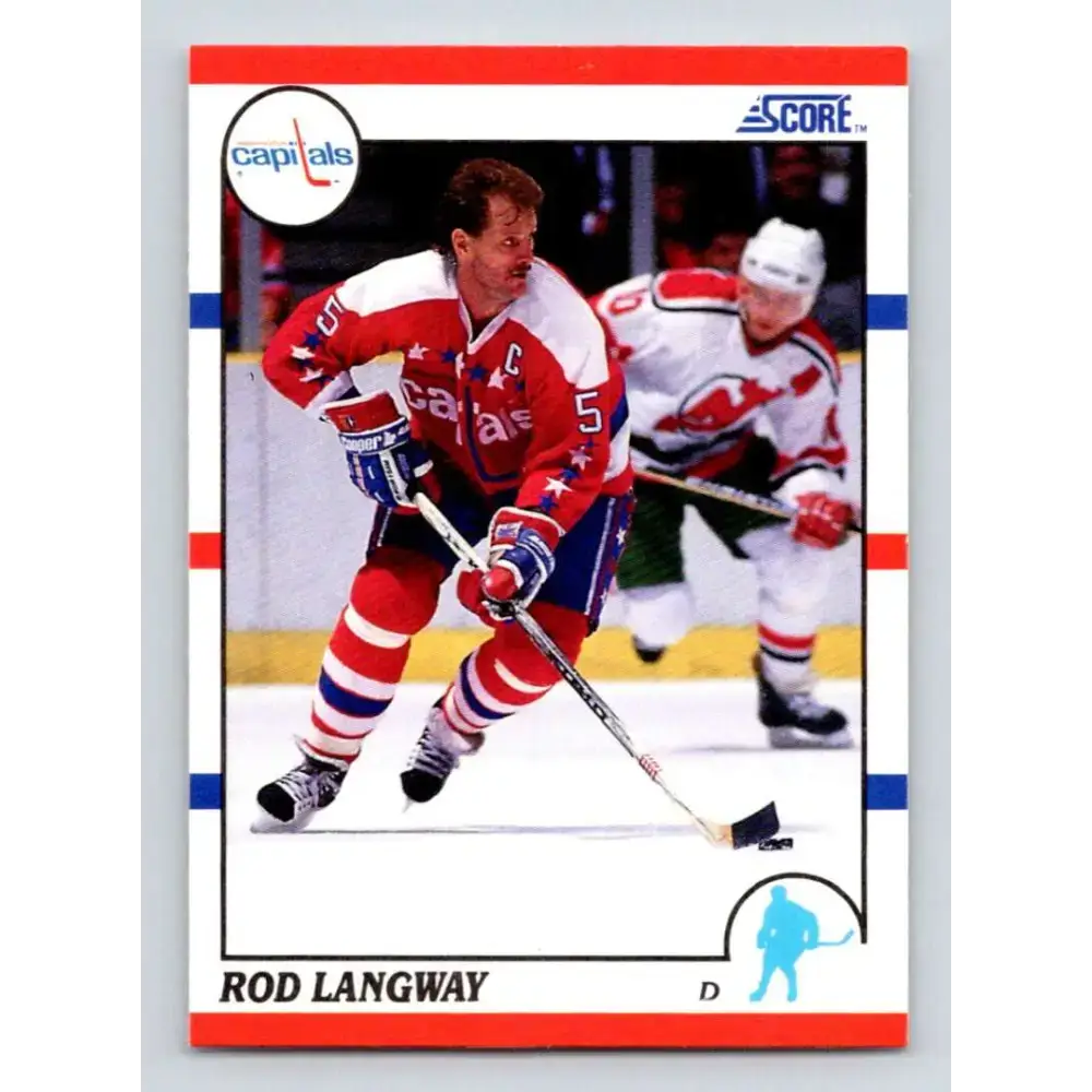 1990-91 Score #20 Rod Langway NM-MT Washington Capitals Hockey Card - Hockey Card Single