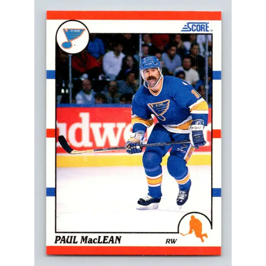 1990-91 Score #203 Paul MacLean NM-MT St. Louis Blues Hockey Card