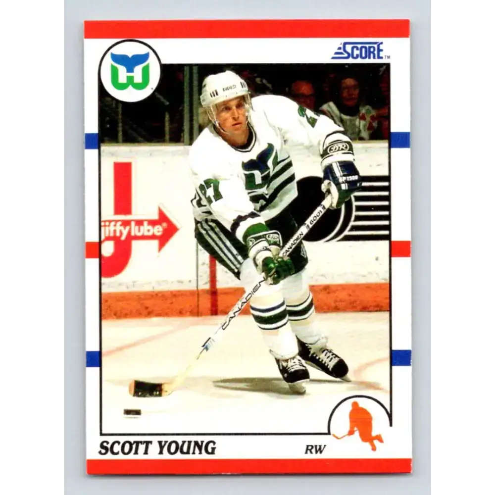 1990-91 Score #21 Scott Young NM-MT Hartford Whalers Hockey Card - Hockey Card Single
