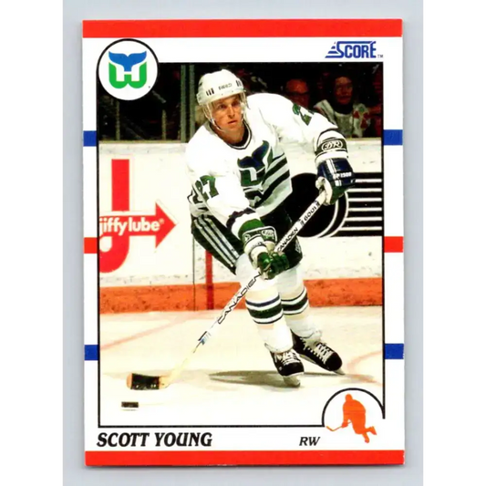 1990-91 Score #21 Scott Young NM-MT Hartford Whalers Hockey Card - Hockey Card Single