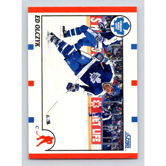 1990-91 Score #210 Ed Olczyk NM-MT Toronto Maple Leafs Hockey Card - Hockey Card Single