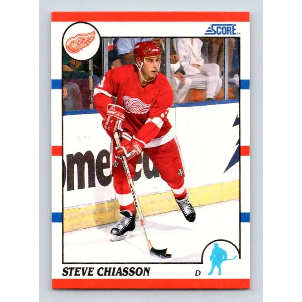 1990-91 Score #214 Steve Chiasson NM-MT Detroit Red Wings Hockey Card - Hockey Card Single