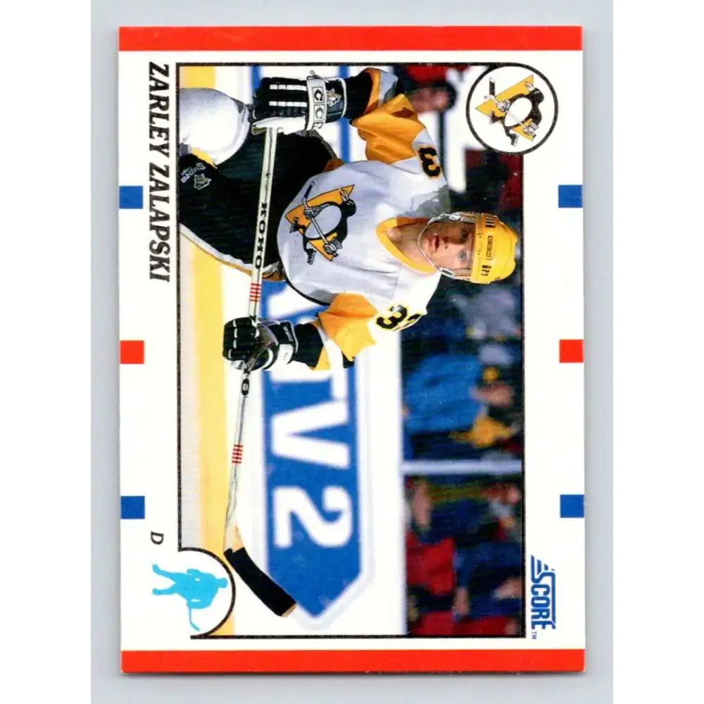 1990-91 Score #218 Zarley Zalapski NM-MT Pittsburgh Penguins Hockey Card - Hockey Card Single