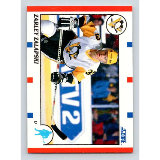 1990-91 Score #218 Zarley Zalapski NM-MT Pittsburgh Penguins Hockey Card