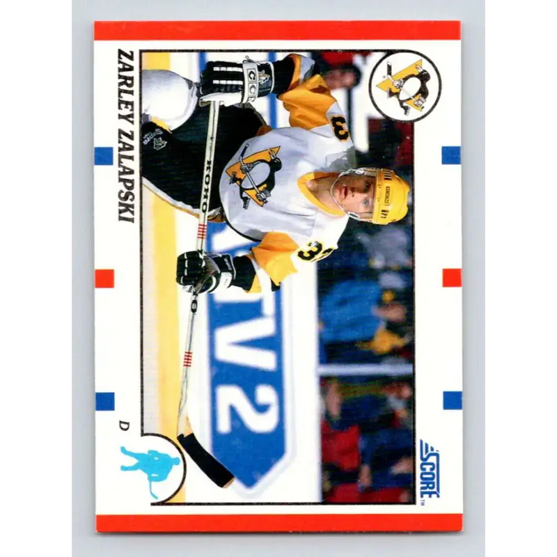 1990-91 Score #218 Zarley Zalapski NM-MT Pittsburgh Penguins Hockey Card - Hockey Card Single