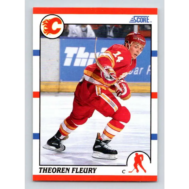 1990-91 Score #226 Theo Fleury NM-MT Calgary Flames Hockey Card - Hockey Card Single