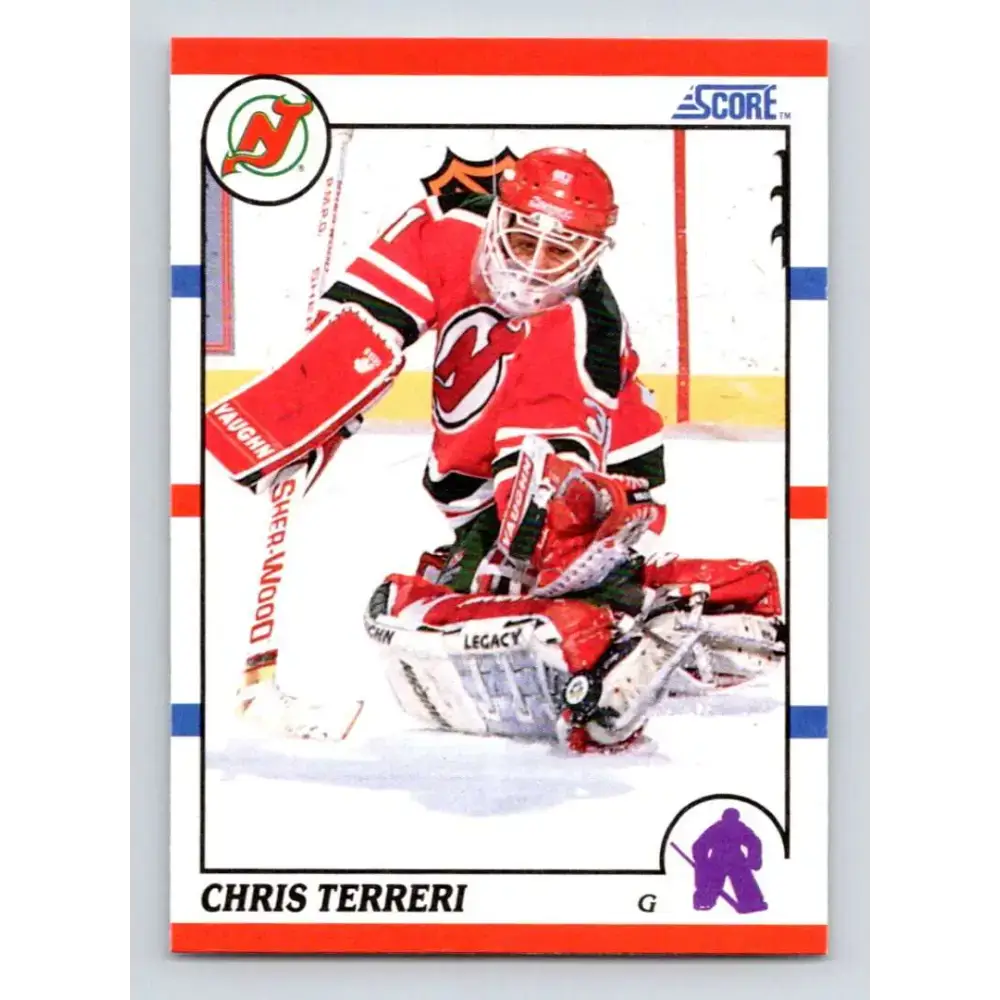 1990-91 Score #239 Chris Terreri NM-MT RC Rookie New Jersey Devils Hockey Card - Hockey Card Single