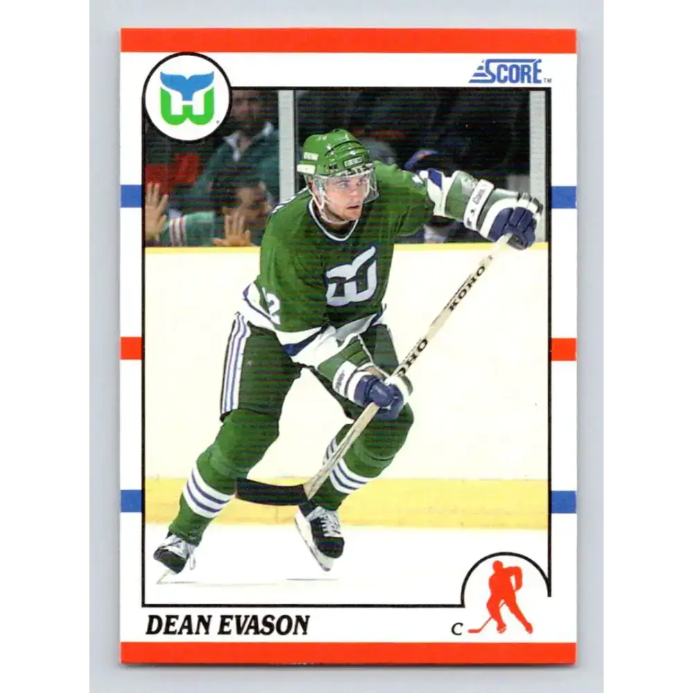 1990-91 Score #259b Dean Evason NM-MT Hartford Whalers Hockey Card - Hockey Card Single
