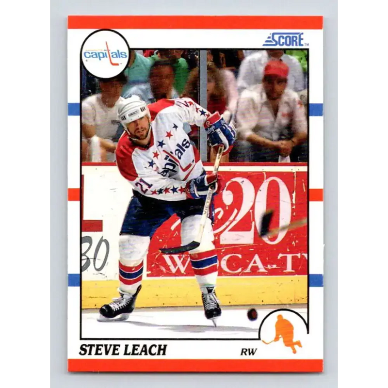 1990-91 Score #279 Steve Leach NM-MT Washington Capitals Hockey Card - Hockey Card Single