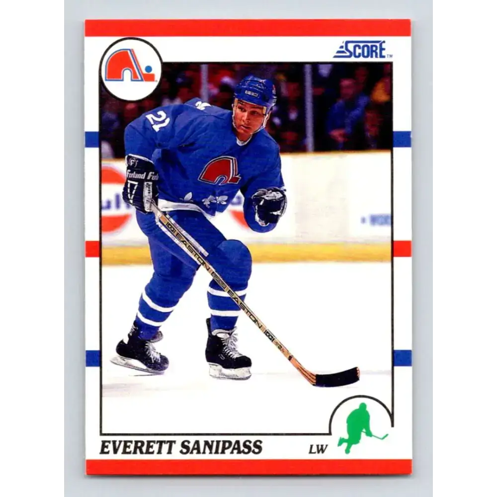 1990-91 Score #28 Everett Sanipass NM-MT RC Rookie Quebec Nordiques Hockey Card - Hockey Card Single