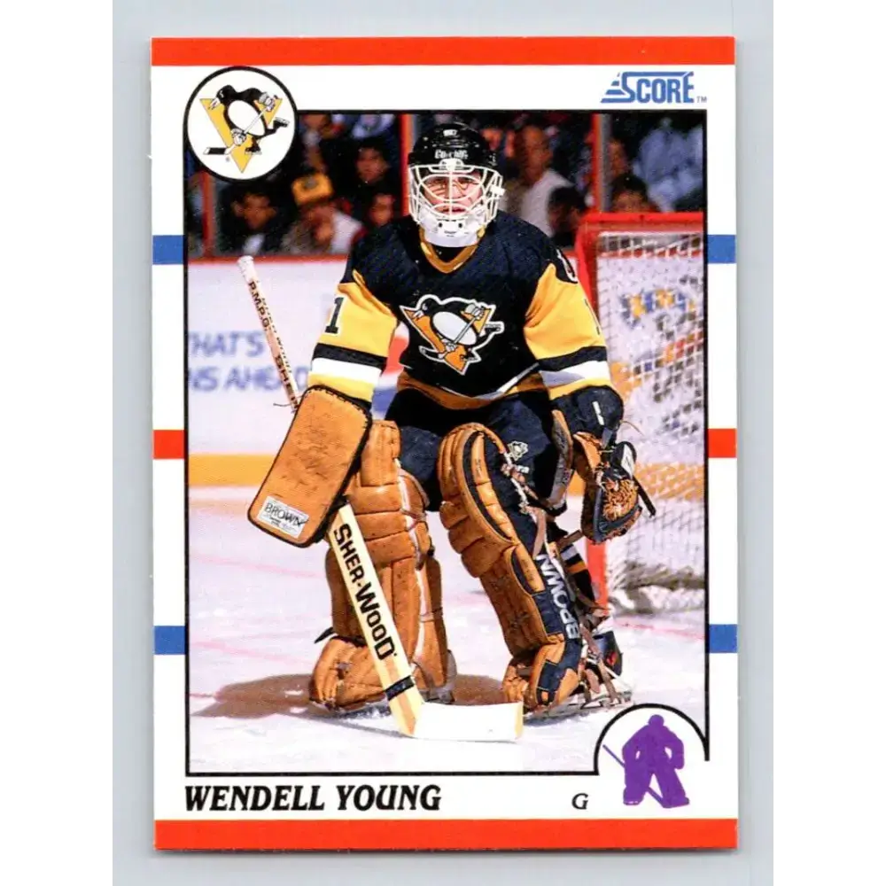 1990-91 Score #298 Wendell Young NM-MT RC Rookie Pittsburgh Penguins Hockey Card - Hockey Card Single