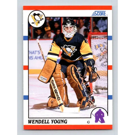 1990-91 Score #298 Wendell Young NM-MT RC Rookie Pittsburgh Penguins Hockey Card