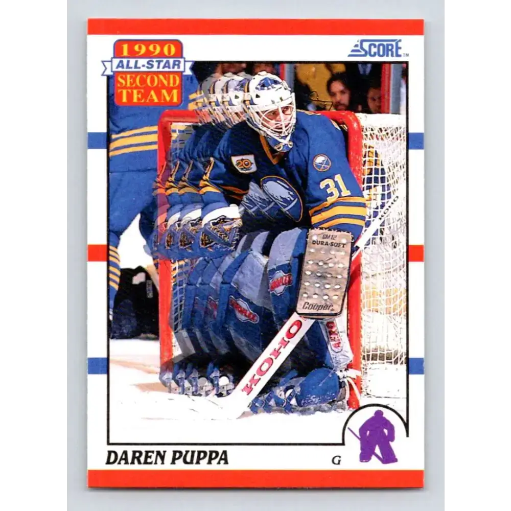 1990-91 Score #318 Daren Puppa NM-MT Buffalo Sabres Hockey Card - Hockey Card Single