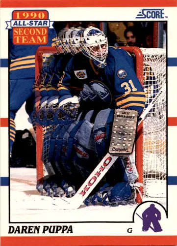 1990-91 Score #318 Daren Puppa NM Near Mint Sabres AS ID:46049 - Hockey Card Single