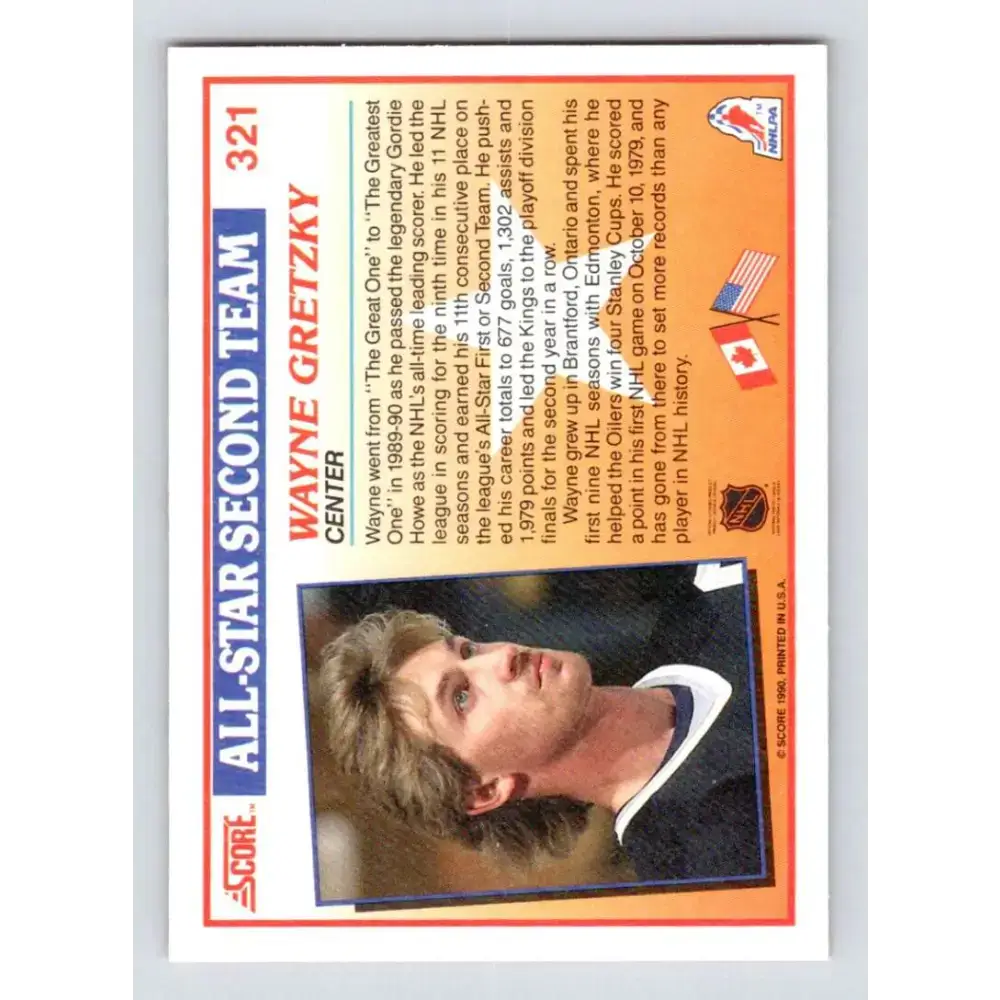 1990-91 Score #321 Wayne Gretzky NM-MT Los Angeles Kings Hockey Card