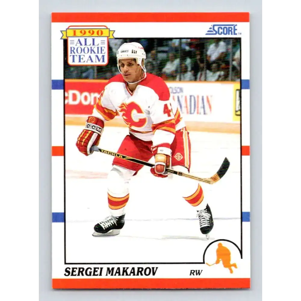 1990-91 Score #329 Sergei Makarov NM-MT Calgary Flames Hockey Card - Hockey Card Single