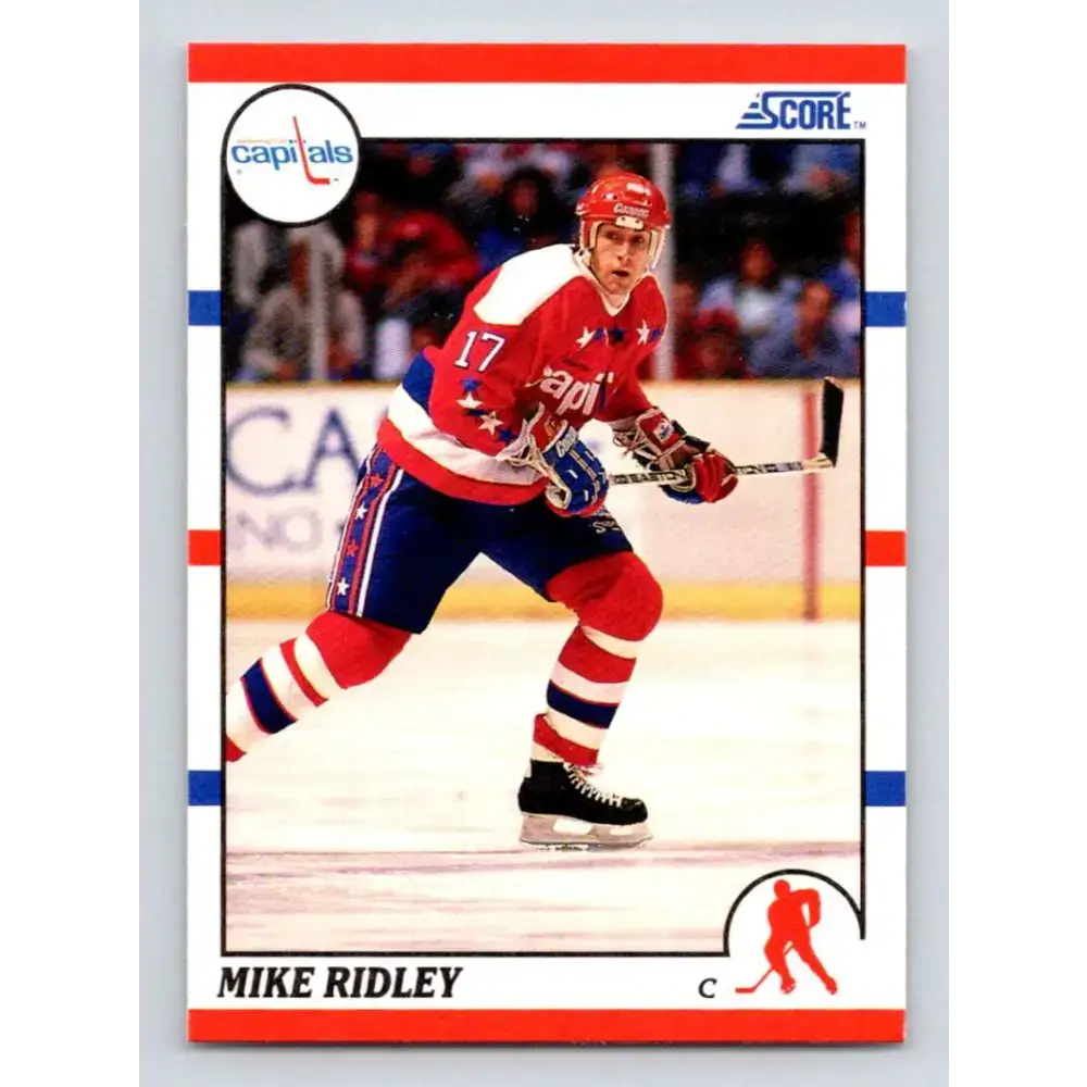 1990-91 Score #33 Mike Ridley NM-MT Washington Capitals Hockey Card - Hockey Card Single