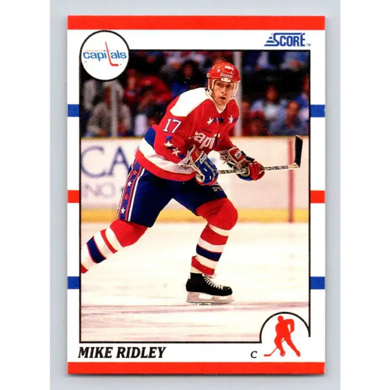 1990-91 Score #33 Mike Ridley NM-MT Washington Capitals Hockey Card - Hockey Card Single