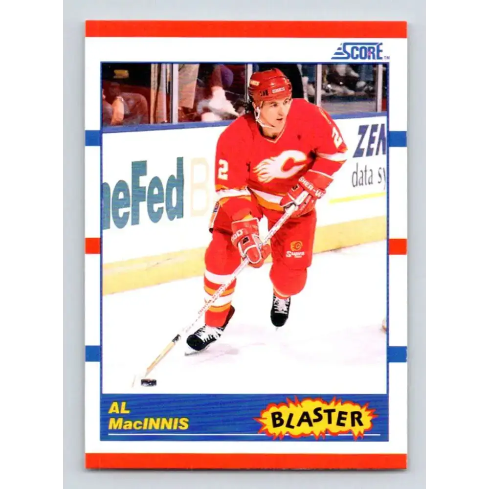 1990-91 Score #335 Al MacInnis NM-MT Calgary Flames Hockey Card - Hockey Card Single