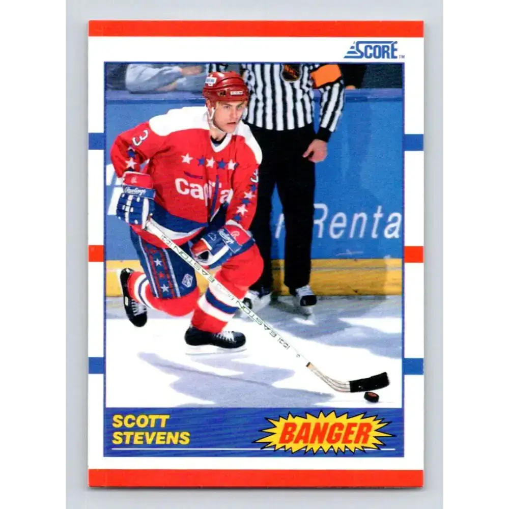 1990-91 Score #341 Scott Stevens NM-MT Washington Capitals Hockey Card - Hockey Card Single