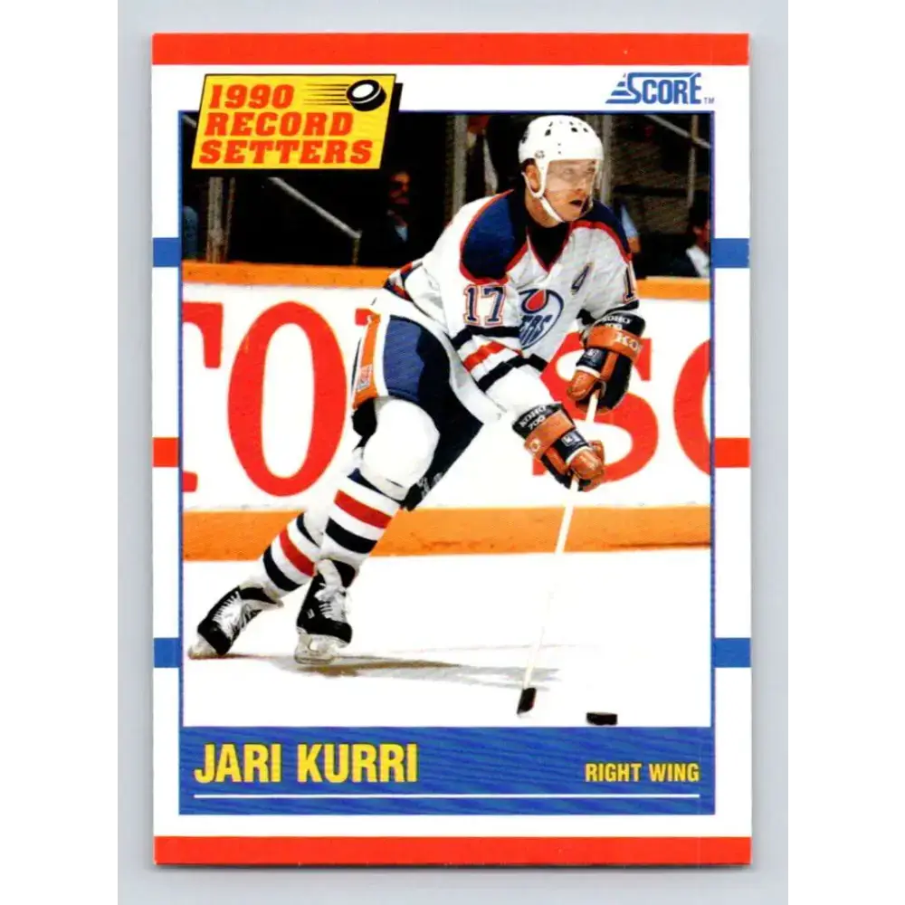 1990-91 Score #348 Jari Kurri NM-MT Edmonton Oilers Hockey Card - Hockey Card Single