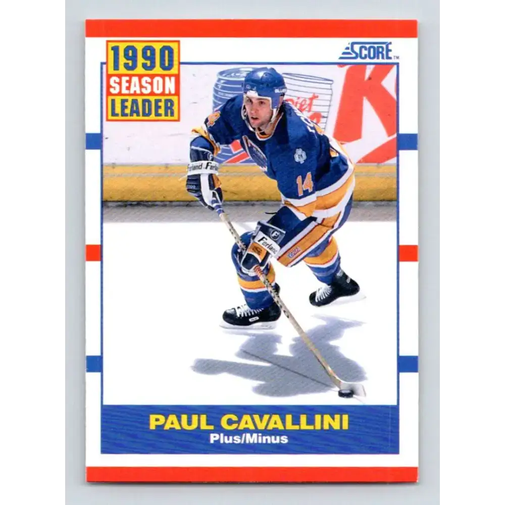 1990-91 Score #349 Paul Cavallini NM-MT St. Louis Blues Hockey Card - Hockey Card Single