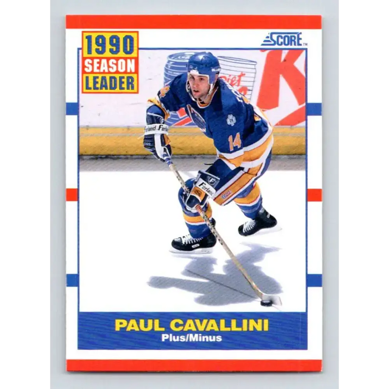 1990-91 Score #349 Paul Cavallini NM-MT St. Louis Blues Hockey Card - Hockey Card Single