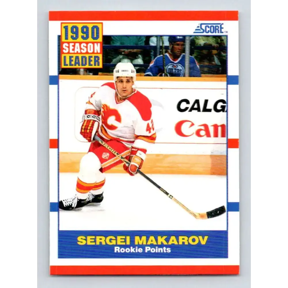 1990-91 Score #350 Sergei Makarov NM-MT Calgary Flames Hockey Card - Hockey Card Single