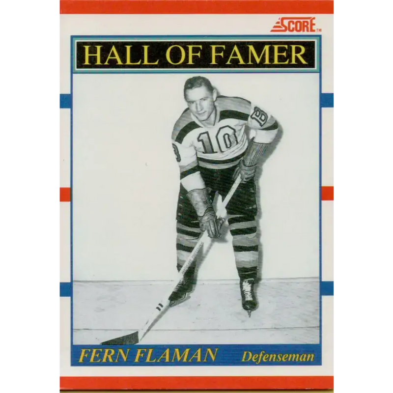 1990-91 Score #357 Fern Flaman NM-MT Boston Bruins Hockey Card - Hockey Card Single