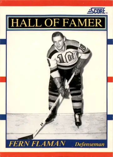 1990-91 Score #357 Fern Flaman NM Near Mint Bruins HOF ID:46046 - Hockey Card Single