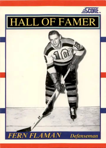 1990-91 Score #357 Fern Flaman NM Near Mint Bruins HOF ID:46047 - Hockey Card Single