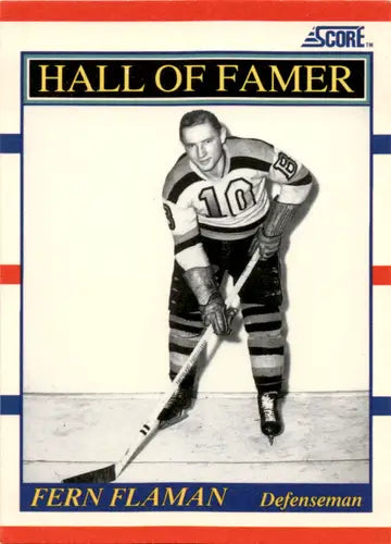 1990-91 Score #357 Fern Flaman NM Near Mint Bruins HOF ID:46048 - Hockey Card Single