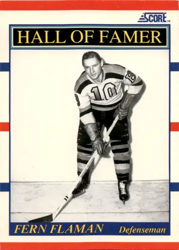 1990-91 Score #357 Fern Flaman NM Near Mint Bruins HOF ID:46060 - Hockey Card Single