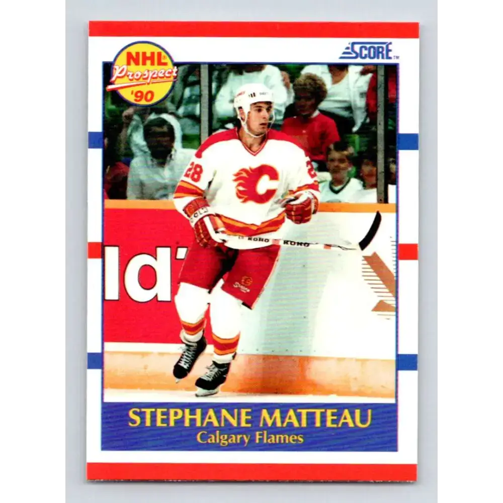 1990-91 Score #381 Stephane Matteau NM-MT RC Rookie Calgary Flames Hockey Card - Hockey Card Single