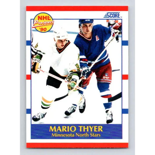 1990-91 Score #382 Mario Thyer NM-MT RC Rookie Minnesota North Stars Hockey Card - Hockey Card Single